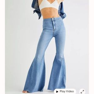 Free People float on flare jean in light wash